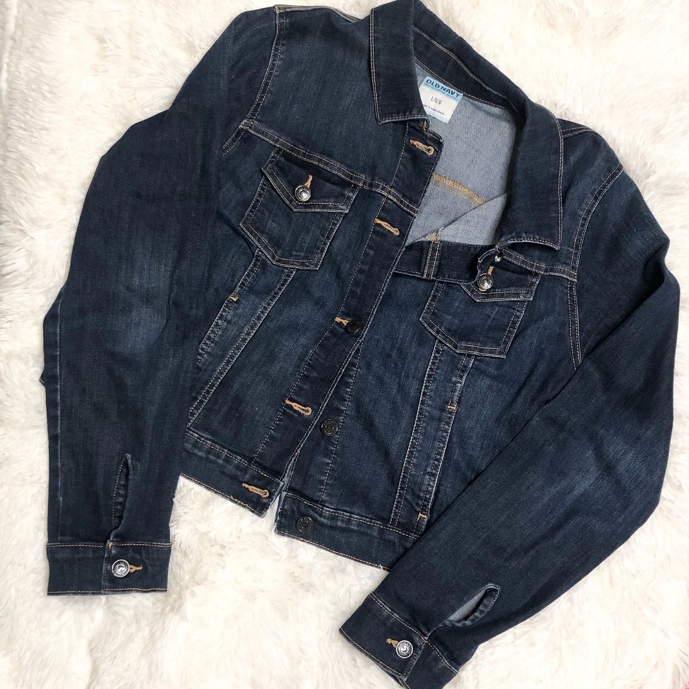 Old Navy Jean Jacket Dark Denim EUC Size Large